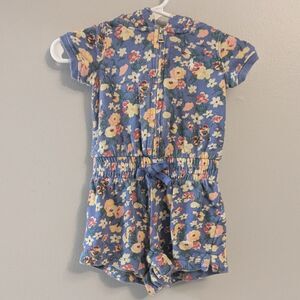 Polo Ralph Lauren Girls Terry Floral Spa Hooded Romper - Size 3 Months